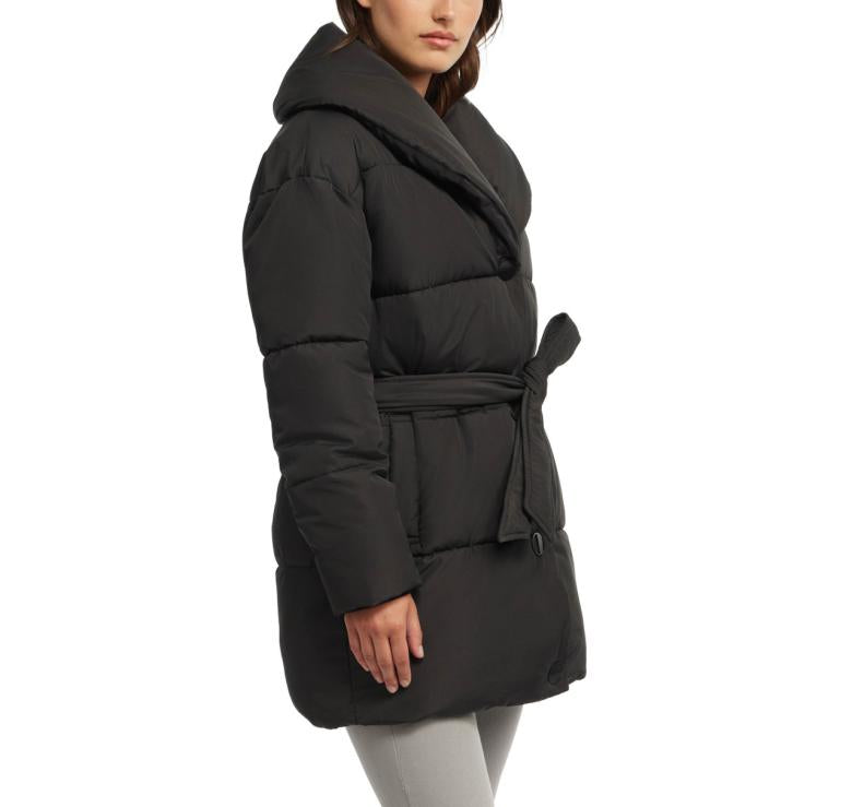 Badgley Mischka Yoko Shawl Collar Puffer Jacket Houndstooth | Women Outerwear