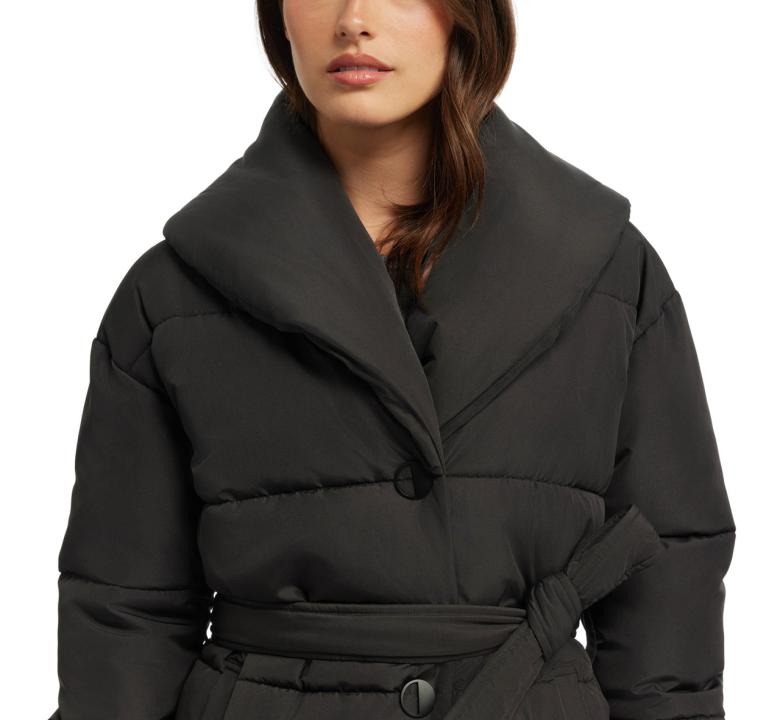 Badgley Mischka Yoko Shawl Collar Puffer Jacket Houndstooth | Women Outerwear